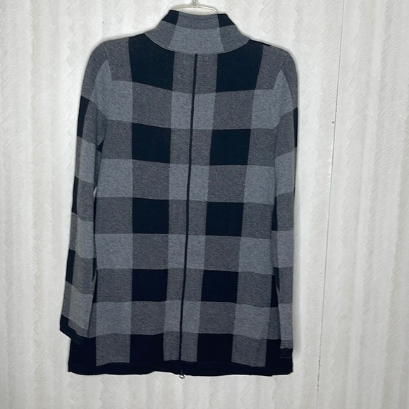 ADRIENNE VITTADINI Plaid Zipup Sweatshirt Size M - Picture 3 of 4